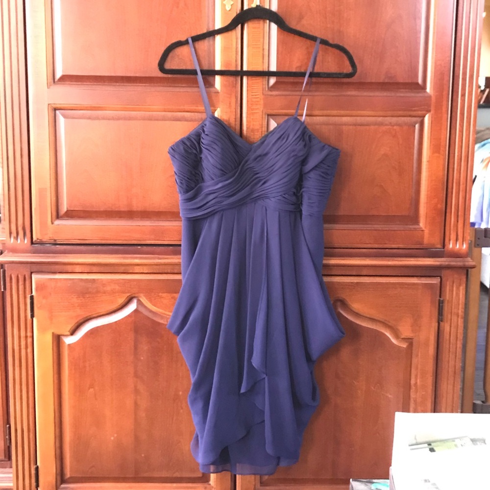 Navy Formal Chiffon Dress with Ruching